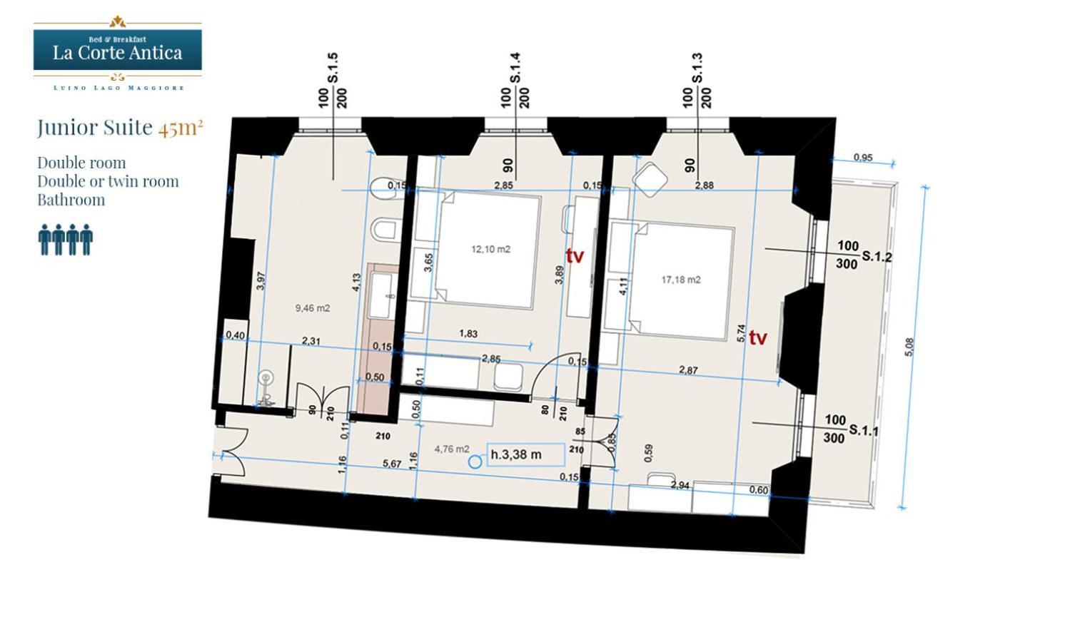 B&B La Corte Antica - Luino Lago Maggiore Eksteriør billede